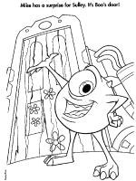 A coloring page of monsters inc